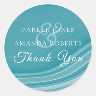 Luxury Marble Wedding Persoonlijk Bedankt Ronde Sticker