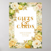 Luxury Mediterranean Lemons & Flowers Wedding Poster (Voorkant)