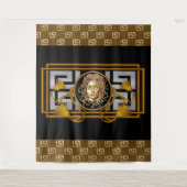 Luxury Medusa Black & Gold Tapestry Wandkleed (Voorkant)