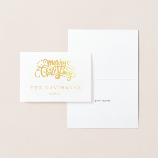 Luxury Merry kersttypografie Monogram Folie Kaarten (Display)