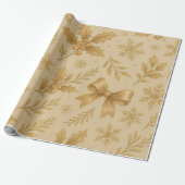 Luxury Metallic Gold Champagne Christmas Cadeaupapier (Uitgerold)