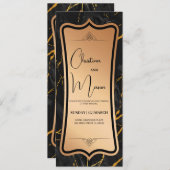 Luxury Metallic | Zwart Goud Marmer Kaart (Voorkant / Achterkant)