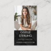 Luxury Minimal Black Professional Photo Visitekaartje (Voorkant)