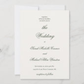 Luxury Minimal Dark Green Wedding Invitation (Devant)