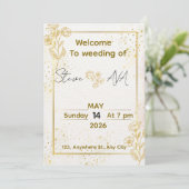 Luxury Minimal Gold Wedding Invitation (Debout devant)