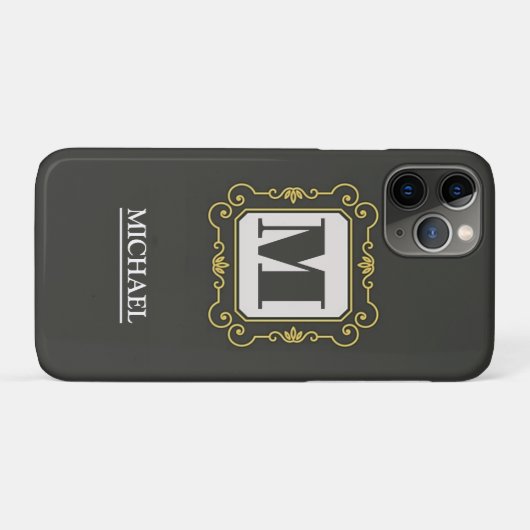 Luxury minimal Modern monogram Case-Mate iPhone Case (Achterkant (horizontaal))