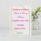 Luxury Minimal Wedding Invitation 7x5 – Editable E (Debout devant)