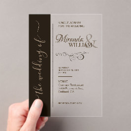 Luxury Minimalist Typography Wedding  Acryl Uitnodigingen
