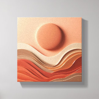 Luxury Modern 3D Abstract - Layered Hill Canvas Afdruk