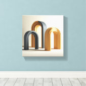 Luxury Modern 3D Arches Art - Minimalist Geometric Canvas Afdruk (Insitu (Houten vloer))