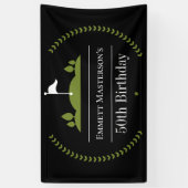 Luxury Modern 50th Birthday Golfer Party Golf Spandoek (Verticaal)