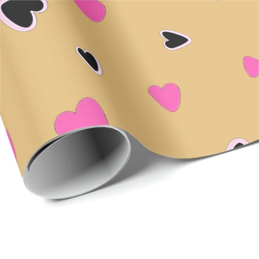 Luxury Modern Elegant Love Gold Heart Cadeaupapier (Rol Hoek)