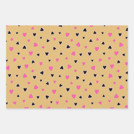 Luxury Modern Elegant Love Gold Heart Inpakpapier Vel (Voorkant 3)