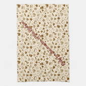 Luxury Modern Elegant Love Gold Heart Theedoek (Verticaal)