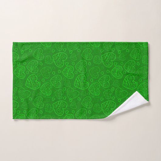 Luxury Modern Elegant Love Green Heart Bad Handdoek (Handdoek)