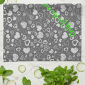 Luxury Modern Elegant Love Silver Heart Theedoek (Gevouwen)