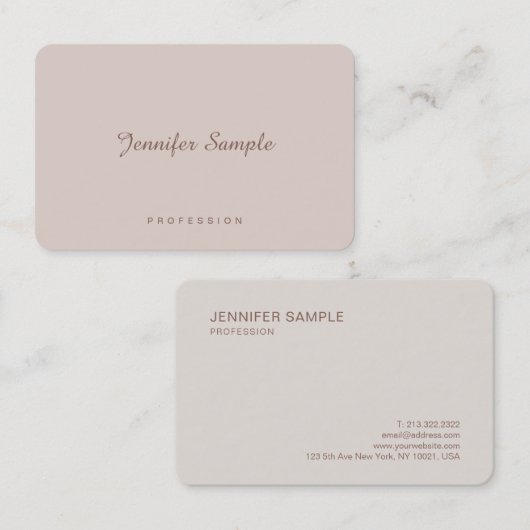 Luxury Modern Elegant Script Simple Plain Trendy Visitekaartje (Voorkant / Achterkant)