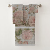 Luxury modern Floral Roos Bad Handdoek (Insitu)