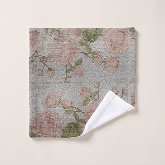 Luxury modern Floral Roos Bad Handdoek (Wasdoekje)