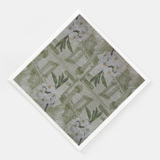 Luxury modern Floral Roos Servet (Hoek)