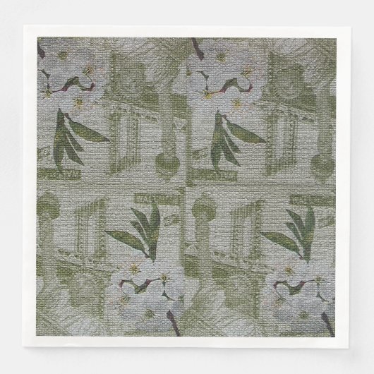 Luxury modern Floral Roos Servet (Voorkant)