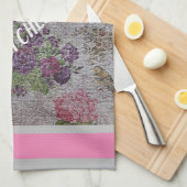 Luxury modern Floral Roos Theedoek (Quarter Fold)