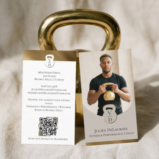 Luxury Modern Gold Arch Monogram Fitness Coach Pho Visitekaartje