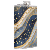 Luxury, Modern, Gold Blue Pattern, Heupfles (Rechts)