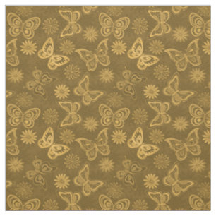 Luxury Modern Gold Natural Floral Butterfly Stof