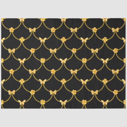 Luxury Modern Gold Natural Floral Butterfly Tissuepapier (Voorkant)