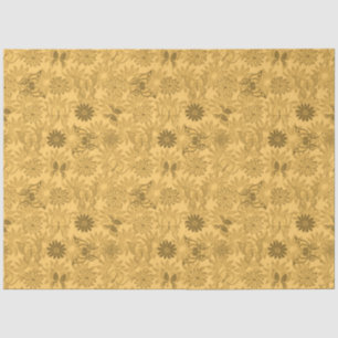 Luxury Modern Gold Natural Floral Butterfly Tissuepapier