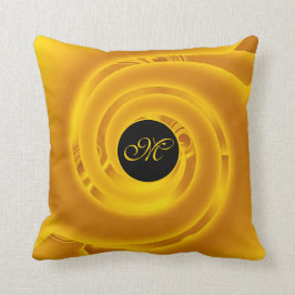 Luxury modern Neon Gold Abstract Floral Roos Kussen