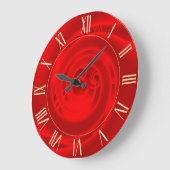 Luxury modern Neon Red Abstract Floral Roos Grote Klok (Hoek)