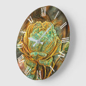 Luxury Modern Patina Gold Roos Grote Klok (Hoek)