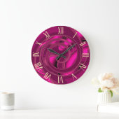 Luxury Modern Pink Abstract Floral Roos Grote Klok (Huis)