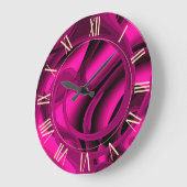 Luxury Modern Pink Abstract Floral Roos Grote Klok (Hoek)