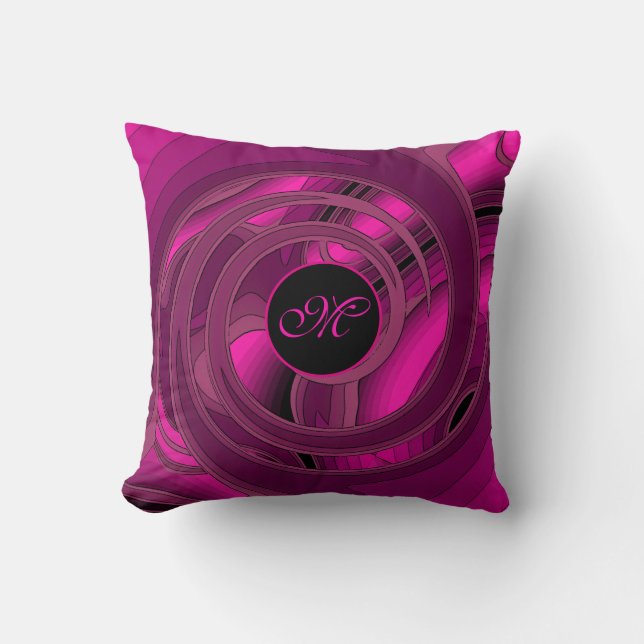 Luxury Modern Pink Abstract Floral Roos Kussen (Voorkant)