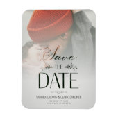 Luxury Modern Transparant Wedding Photo Script Magneet (Verticaal)