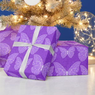 Luxury Moderne Paarse natuurlijke vlindervlinder Cadeaupapier