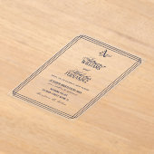 Luxury Monogram Blue Wedding Acryl Uitnodigingen (Laagn)