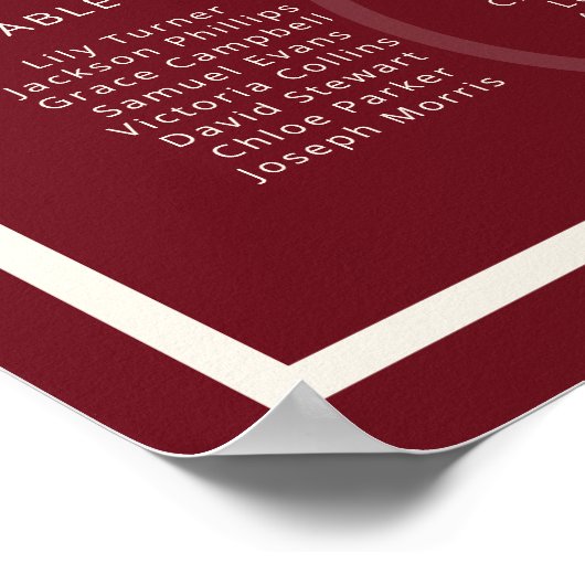 Luxury Monogram Deep Red Wedding Seating Chart Poster (Hoek)