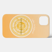 LUXURY MONOGRAM ELEGANT GOLD CREAM FLOWERS CUSTOM Case-Mate iPhone CASE (Achterkant (horizontaal))