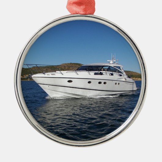 Luxury Motor Boat Metalen Ornament (Voorkant)