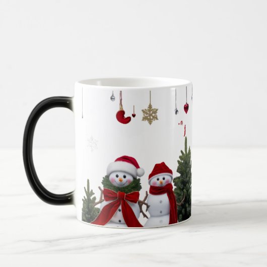 Luxury Mr. & Mrs. Snowman Color Changing Magic Mug (Gauche)