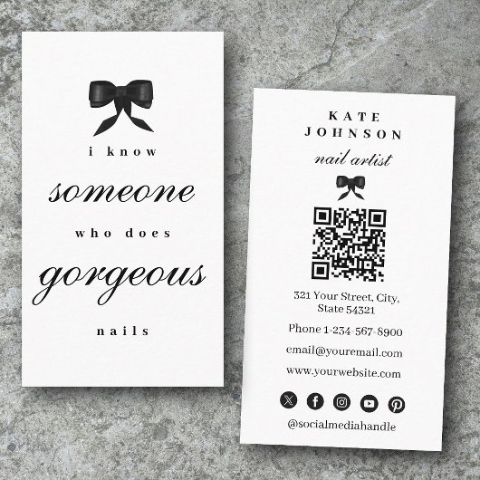 Luxury Nail Artist Beaty Salon Manicure QR Code Visitekaartje