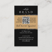 Luxury Nail Technician Artist Black Gold Agate Visitekaartje (Achterkant)