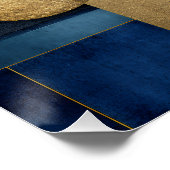 Luxury Navy Beige Gold Geometric Composition Perfect Poster (Hoek)