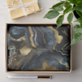 Luxury Navy Blue Black Faux Gold Marble Agate Tissuepapier (Geschenk)