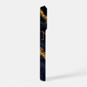 Luxury Navy Blue Marble Gold/Black Vein Phone Case (Côté droit)