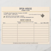 Luxury Navy/Cream Open House Both Sides Sign-In Flyer (Voorkant)